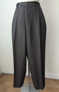 Pantalones de vestir Brioni Cannes para hombre marrón plisado lana 38x27 Italia - Imagen 1 de 9