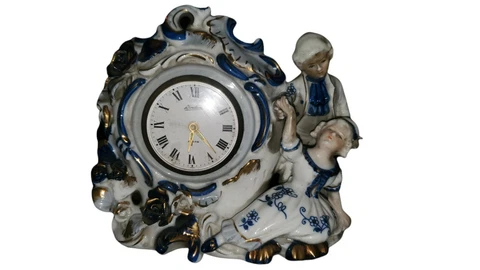 Vintage Great Condition 1960s Linden Windup Alarm Clock Porcelain Victorian (D2) Cover