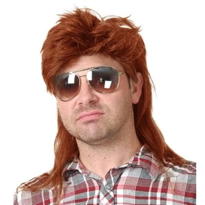 80s Orange Mullet Wig - 70s Rocker Costume, Halloween & Cosplay Party Hair - Picture 1 of 2