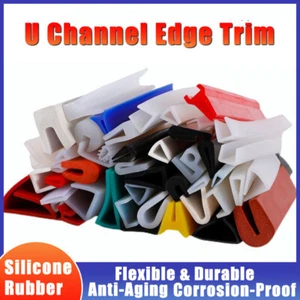 Car Door Boot Edge Protector Strip Trim U Shape Guard Seal Rubber Black/Clear 1M - Picture 1 of 80