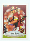Mark Rypien  1990  Fleer  #166 Washington Redskins Nfl   Autograhed Card