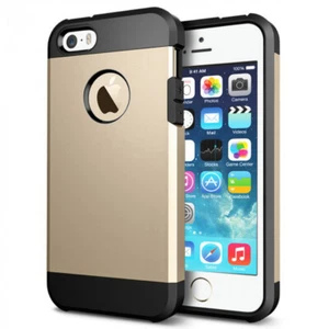 Hülle Panzer für IPHONE 5c Golden Hohe Qualität Silikon/Polycarbonat + Kabel - Bild 1 von 2