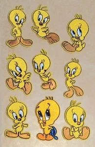 Tweety Bird Warner Bros. Cartoon Iron on Embroidered Patch 9 piece SET - Picture 1 of 5