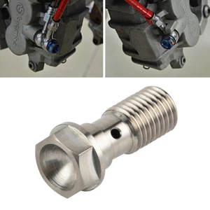 Titanium Single Banjo Bolt M10 x 1.25 Pitch For Honda Kawasaki Yamaha Suzuki - Picture 1 of 8