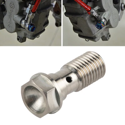 Titanium Single Banjo Bolt M10 x 1.25 Pitch For Honda Kawasaki Yamaha Suzuki - Image 1 of 4