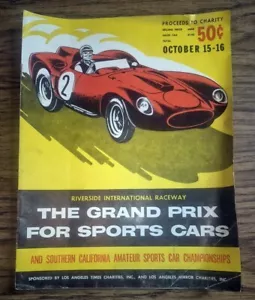 1960 RIVERSIDE INTERNATIONAL RACEWAY GRAND PRIX KATALOG - SHELBY GURNEY MOSS HILL - Bild 1 von 8