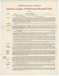 Louis Sleater vintage original signed 1955 New York Yankees contract 21930 - Picture 1 of 4