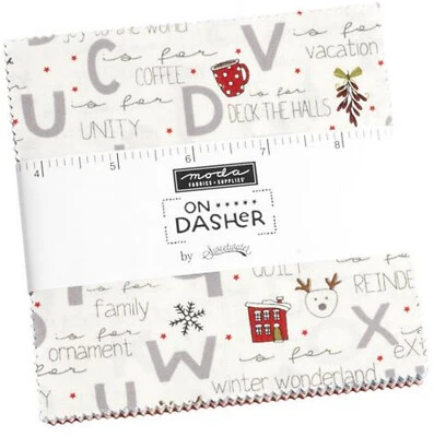 On Dasher Moda Charm Pack 42 100% Cotton 5" Precut Fabric Squares - Image 1 of 2