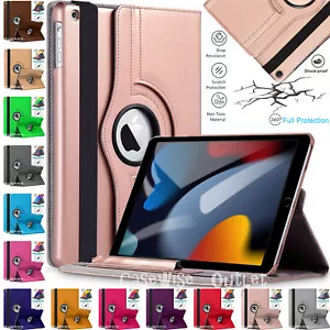 For Apple iPad 10.2 9th 8th 7th Generation 360 Rotating Smart Leather Case Cover - Picture 1 of 15