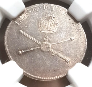 NGC Frankfurt 1792 MS-61 Silver Coronation 3/4 Ducat Pattern Coin Germany Rare - Picture 1 of 13