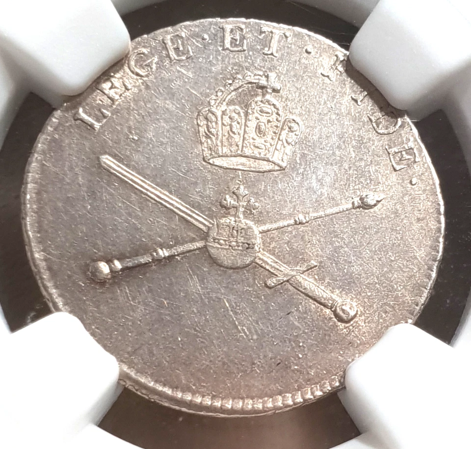 NGC Frankfurt 1792 MS-61 Silver Coronation 3/4 Ducat Pattern Coin Germany Rare - Image 1 of 4
