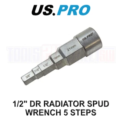 US PRO Tools 1/2" Drive Radiator Spud Wrench 5 Steps 3468 - Image 1 of 4