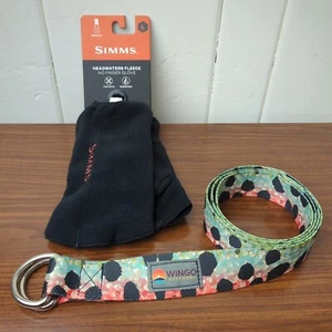 Cintura anello a D Wingo Outdoors DeYoung trota arcobaleno + guanto in pile Simms Headwaters - Foto 1 di 7