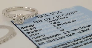 Round Diamond Engagement Ring 0.69 ct 14k White Gold EGL-USA GemID Retail $3,250 - Picture 1 of 12