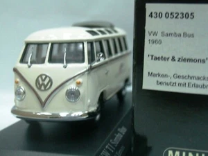 WOW EXTREMELY RARE VW Bulli T1 1.2L Samba Bus 1960 'Taeter' 1:43 Minichamps-T2 - Picture 1 of 2