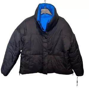 Chaqueta acolchada reversible de gran tamaño con cremallera Calvin Klein - negra/azul XLarge - Imagen 1 de 10
