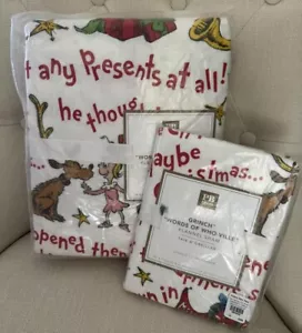 Pottery Barn Teen GRINCH WHO-VILLE TWIN FLANNEL DUVET & SHAM ~CHRISTMAS~ Cindy - Picture 1 of 8