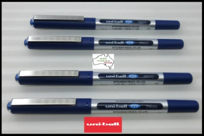 4 x BLUE Uni-ball UB150 Eye Micro Pen 0.5mm S/Steel Tip Capped - image 1 of 4