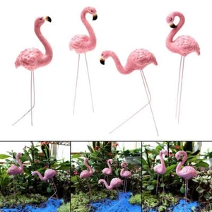 4 Pieces Animal Plug in Flamingo Ornaments Bird Sculpture for Outdoor Yard - Picture 1 of 8