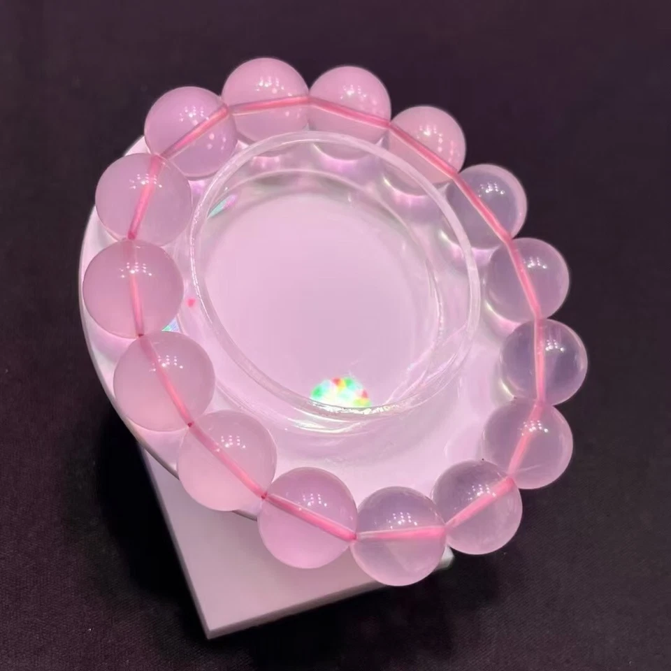 15mm Natural Beautiful Natural Rose Quartz Crystal  Beads Bracelet - Image 1 of 4