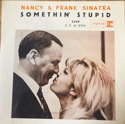 1960's Pop 7" EP - Frank & Nancy Sinatra- Somethin' stupid- made in Israel 1 st - Image 1 of 4