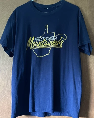 Two (2) West Virginia Mountaineers Adult XL T-Shirts Cover