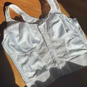 Neu exquisite Form Longline BH weiß 40D neu ohne Etikett Satin Korsett Cami Top - Bild 1 von 6