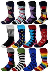 12 Paar Herren Funky Fancy Design bunt Premium Qualität Anzugsocken 10-13 - Bild 1 von 12