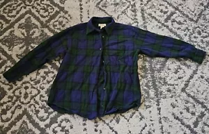 Vintage 1990s 2000s Chinos Green And Blue WOMENS Flannel Shirt XS - Picture 1 of 3