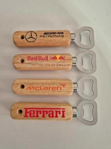 F1 Inspired Wooden Handle Bottle Opener - Fathers Day Gift- McLaren - Ferrari- - Picture 1 of 9