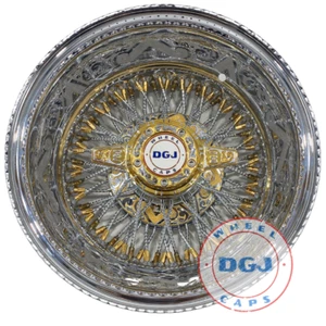 Llantas de rueda de alambre Lowrider de encaje cruzado DGJ Grabadas 13x7 Rev 72 - Imagen 1 de 4