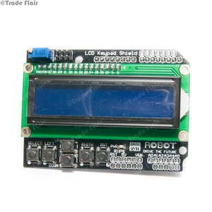 LCD Keypad Shield For Arduino - Blue 2x16 Display with 6 Push Buttons - Picture 1 of 6