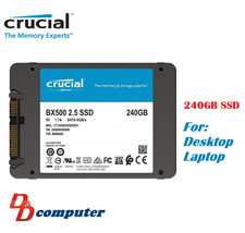 Crucial BX500 240GB 2.5" SATA SSD 3D NAND 540MB/s 7mm Internal Solid State Drive