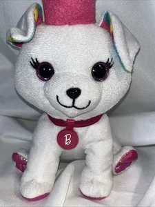 Mattel Barbie Principessa 8" Cucciolo Cane Bianco Peluche Peluche Just Play 2020 - Foto 1 di 14
