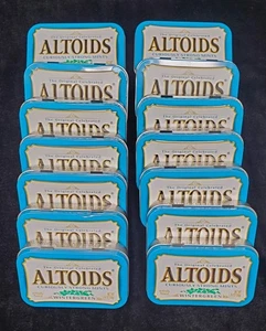 Menge 14 leere saubere ALTOIDS Wintergreen Mints Blech Behälter Handwerk Aufbewahrung - Bild 1 von 3
