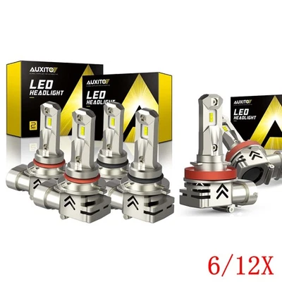 6/12/18X 9005 9006 H11 LED Combo Bulbs Headlight Kit High Low Beam Bulb White - Image 1 of 4