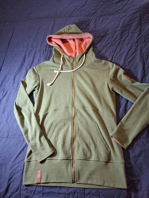 Ampersand Avenue Pequeña Verde Cremallera Completa Sudadera con Capucha Canguro Bolsillos Acogedora Foto 1 de 4