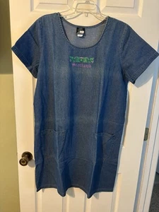 Damen-Jeanskleid Celtic Fashions mit Stickerei Schottland/Blumen neu ohne Etikett Größe 2XL - Bild 1 von 8
