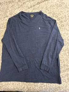 polo ralph lauren long sleeve t shirt Men’s Sz Xxl V Neck T11 - Picture 1 of 4