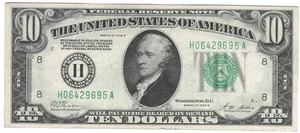Nice VF+ 1928 B $10 Federal Reserve Note - Picture 1 of 2