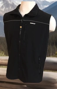 CAT Caterpillar Men Full Zip Front Vest Large Black 3 Pocket Fleece Lined - Picture 1 of 15