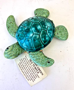 Plato de baratija de cerámica Ben Diller Design Hawaii Sea Turtle firmado #194 de #600 5" - Imagen 1 de 7