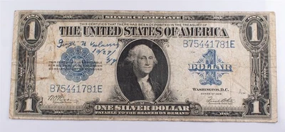 $1 1923 Series Silver Certificate "Horse Blanket" George U. Voulasses? 10/27/49 - Image 1 of 3