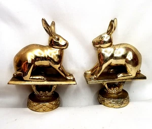 1955 Dodge Cast Metal Rabbit Hare Rodeo Trophy Car Topper Ornament Set Pair - Picture 1 of 8