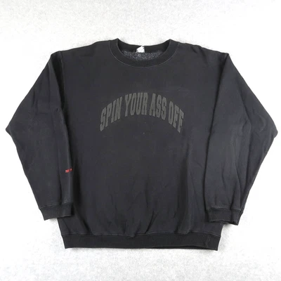 Vintage 90s Todd Tramp's Gym Bodybuilding Sweatshirt Size L Black Made Canada - Image 1 of 4
