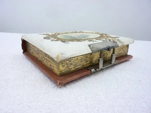Antiker Fotoalbum mit Fotos Bilderbuch Album 19. Jh - Mase 15,5 x 13 x 4 cm - Bild 1 von 10