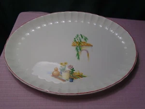 W. S. George Bolero Mexi Platter Red Trim 15 1/2" Vintage - Picture 1 of 7