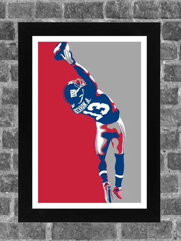 New York Giants Odell Beckham Jr Portrait Sports Print Art 11x17 Cover