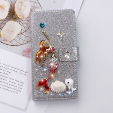 Diamond Mermaid Whale Wallet Phone Case For Samsung A53 A22 A71 A13 Note 20