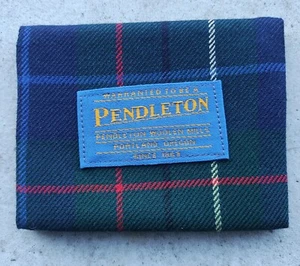 VINTAGE PENDLETON WOLLE FALTBARE KARTEN GELDBÖRSE SCHOTTENKARO 4” X 3,15” HERGESTELLT IN USA - Bild 1 von 13